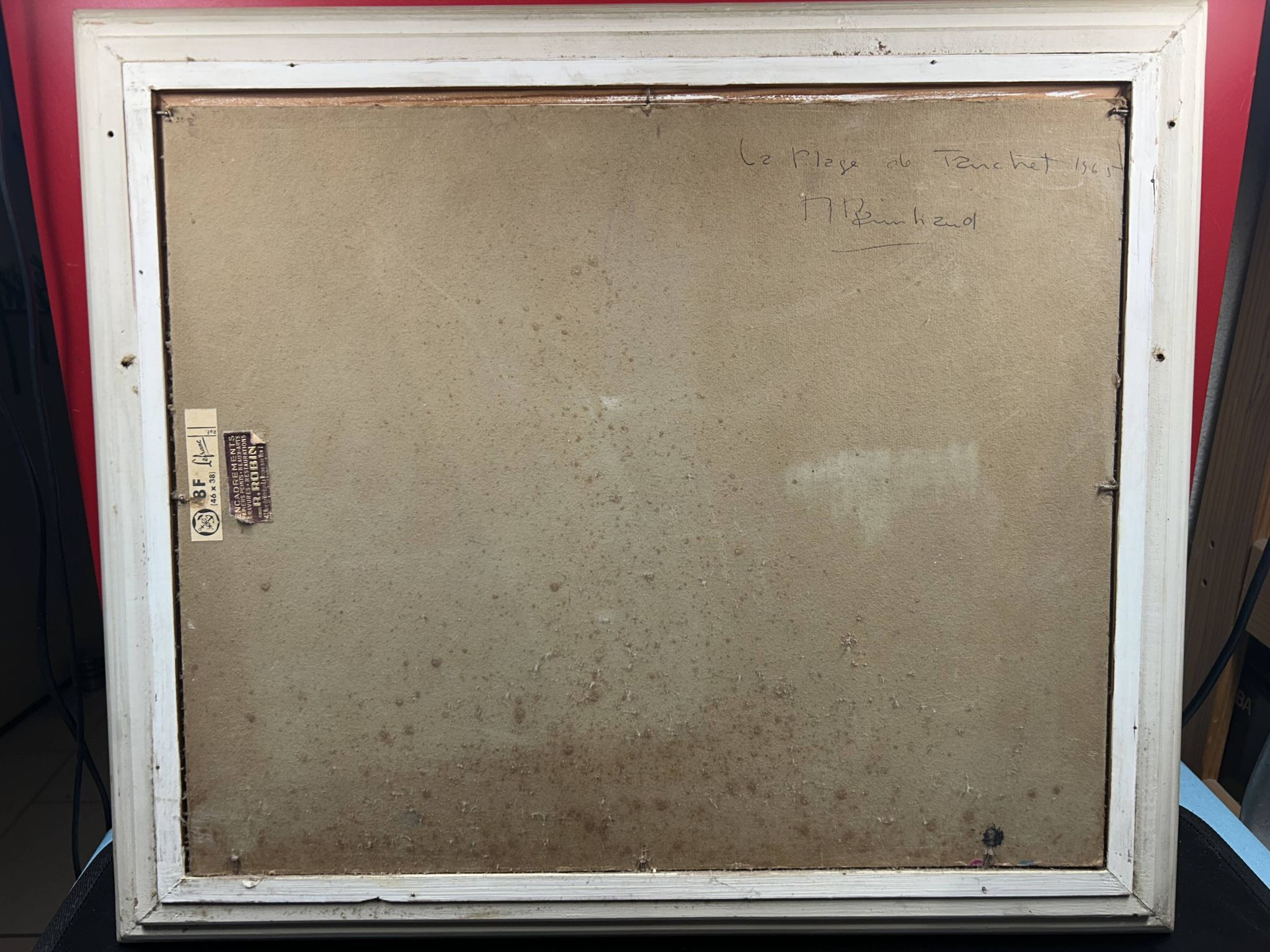oil on cardboard panel, Beach of La Tranche sur Mer (M. Rimbaud?)