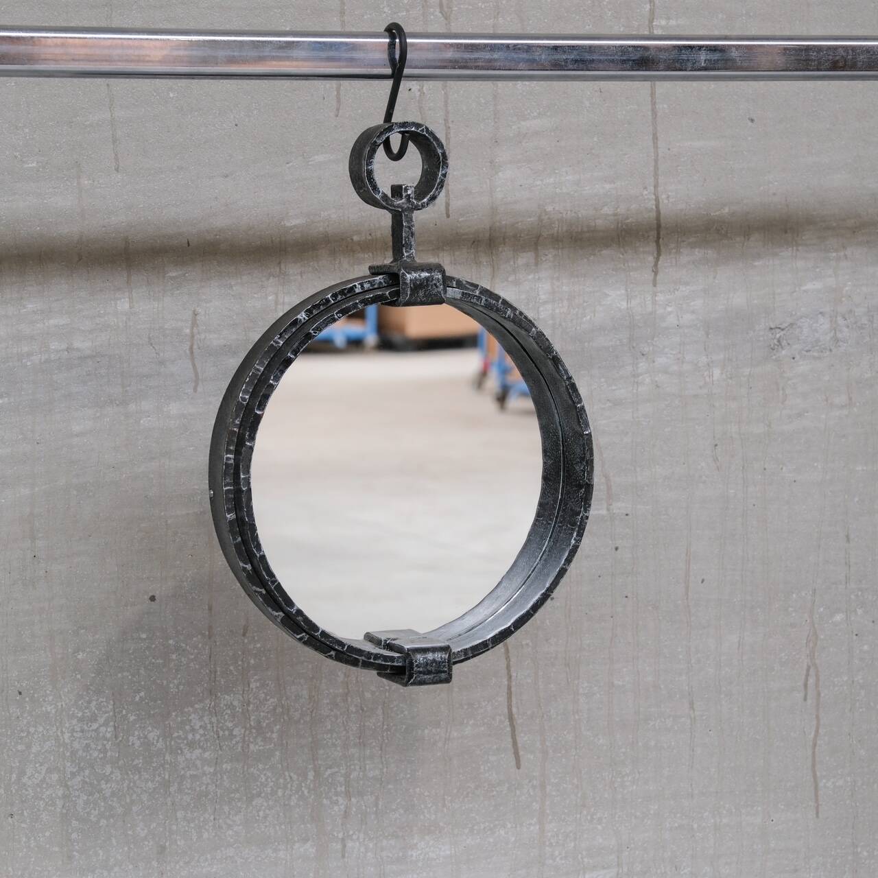 Brutalist French Mid-Century Wall Mirror