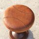 Tabouret vintage en acier et cuir de style industriel