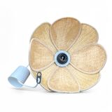 Boho chic rattan style lotus flower pendant light
