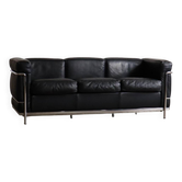 Cassina LC2 three seater sofa by Charlotte Perriand and Le Corbusier, 1980s