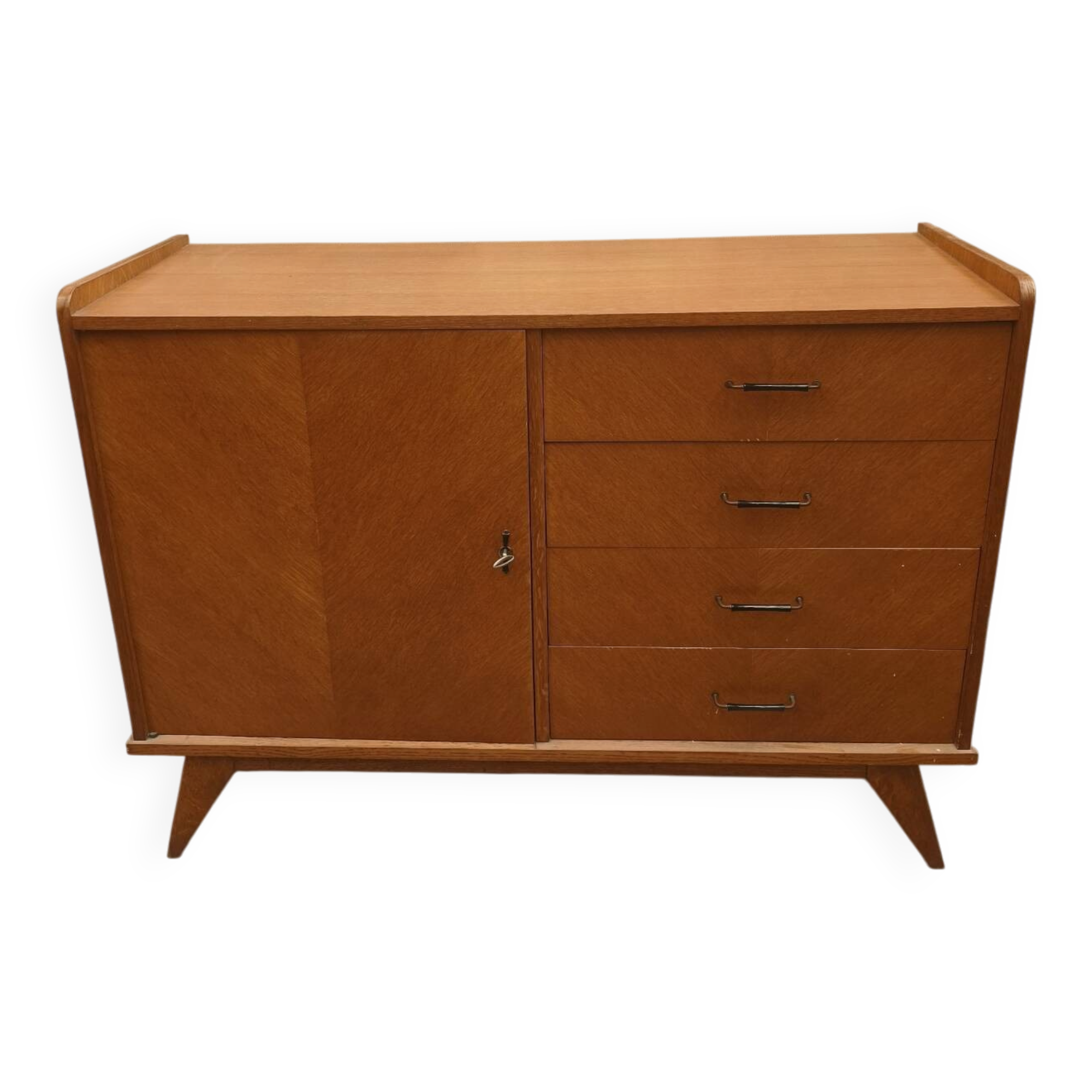 Vintage Scandinavian buffet with tapered legs.