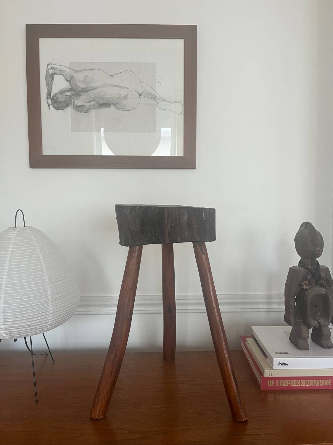 Brutalist tripod stool