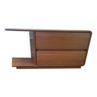 Scandinavian TV unit in solid light oak