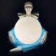 Mid-century Italian Pierrot table lamp in blue ceramic, 1960s.