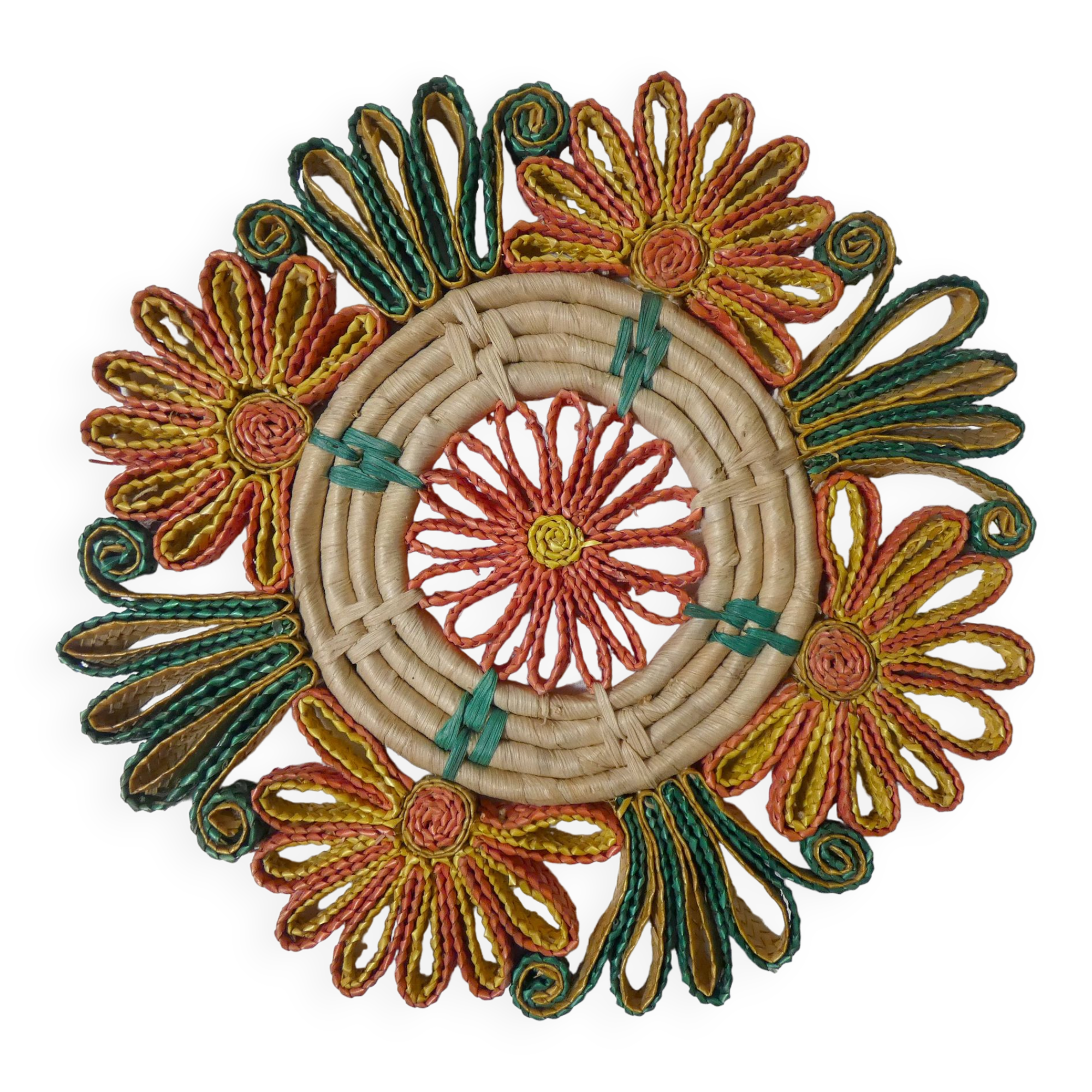 Vintage rattan trivet