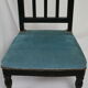 Chair prie-dieu style Napoleon III blackened wood openwork velvet blue