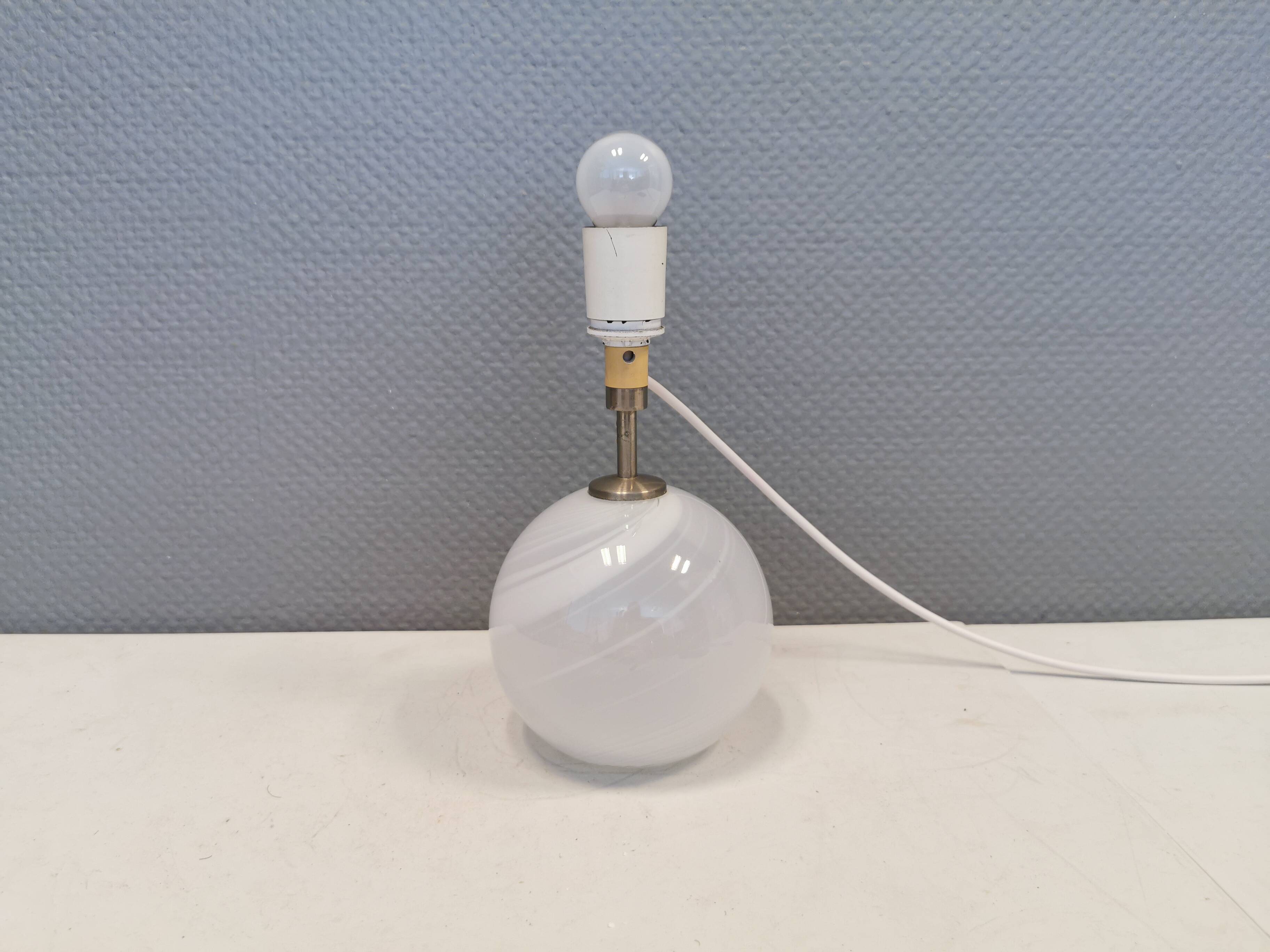 Beautiful table lamp, model Misty by Torben Jørgensen, Holmegaard Glassworks Denmark 1980.