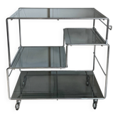 Coffee table / chrome and smoked glass by Max Sauze
