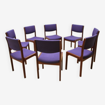 Suite de 8 chaises de salle à manger vintage