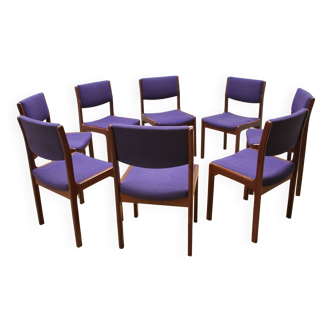 Suite de 8 chaises de salle à manger vintage