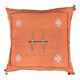 Berber cushion in orange Sabra with pom poms