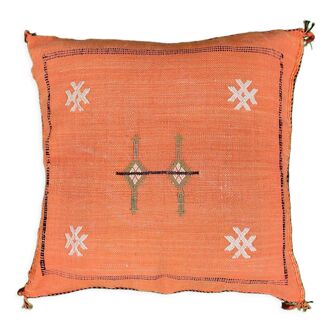 Berber cushion Sabra orange with pompoms