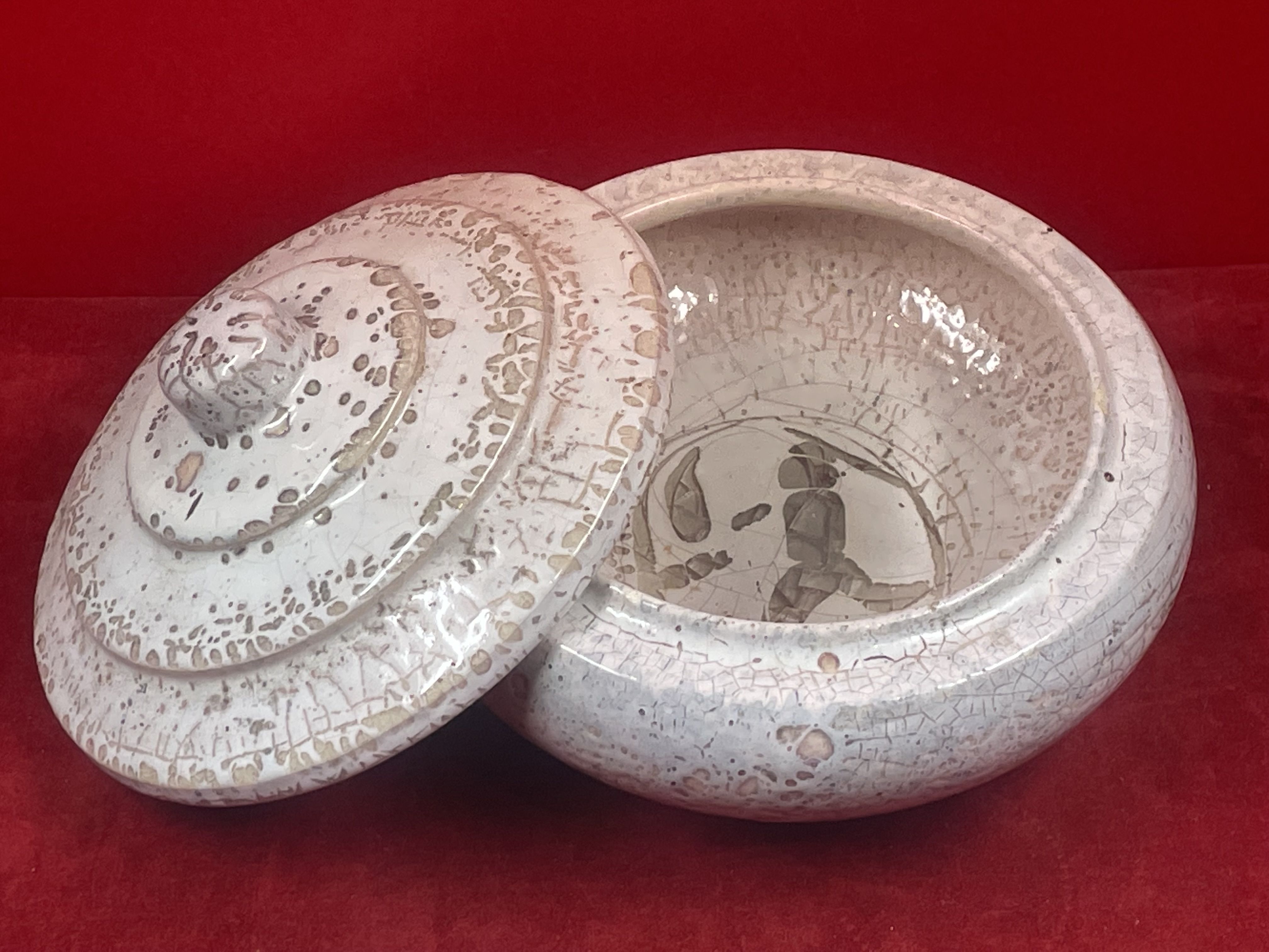 Francis Bichoff 1876-1945 ceramic crack art deco circa 1930 signed empty pocket
