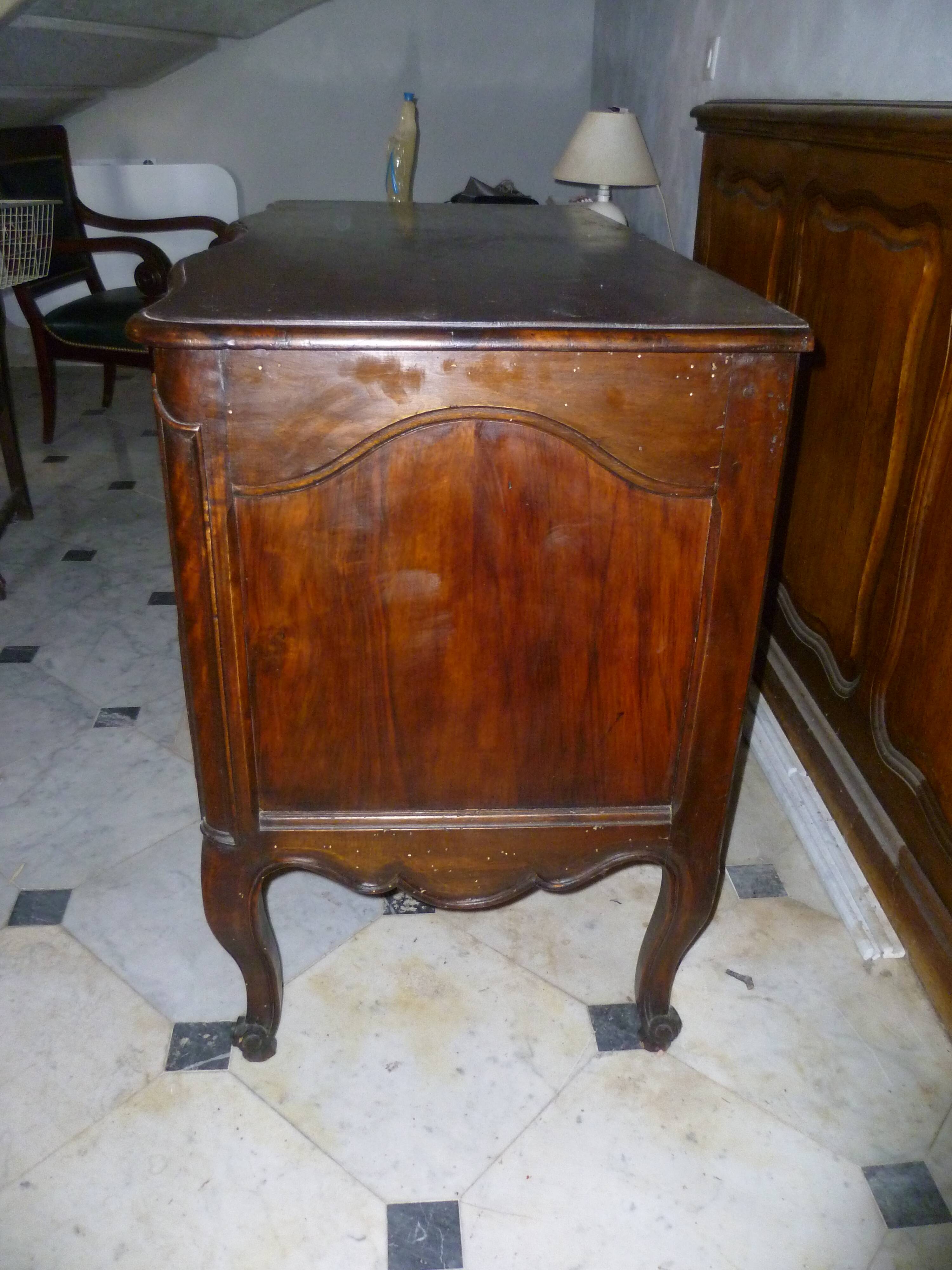Commode arbalette XVIIIeme 2 tiroirs  en merisier