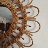 Vintage bamboo mirror 56cm