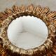 Old golden wooden sun mirror large size vintage 50s design
