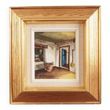 Painting „The Village Chamber”, Scandinavian design, 1970s