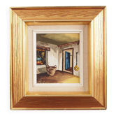 Tableau « La Chambre du Village », design scandinave, années 1970