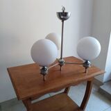 White ball and metal chandelier