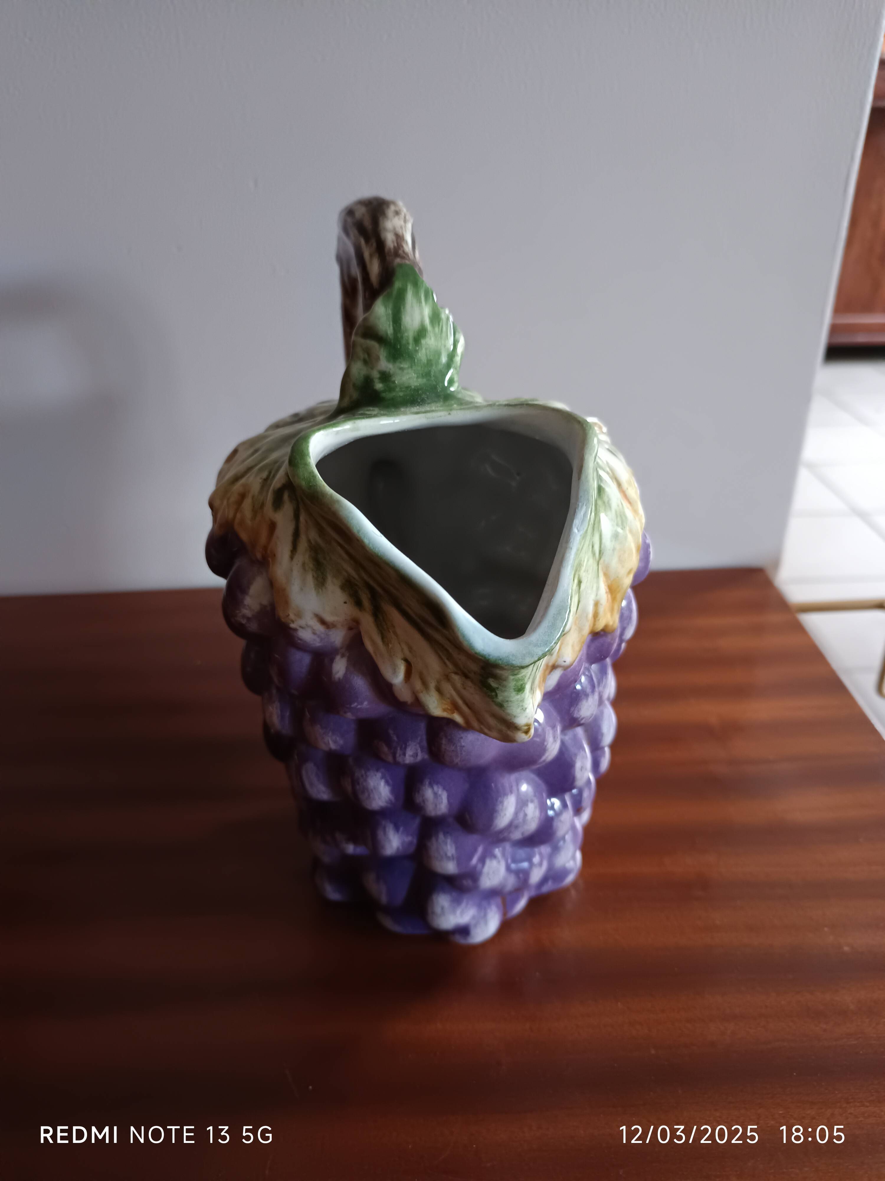 Antique grape-shaped slip pitcher