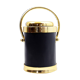 Vintage leather and brass ice bucket