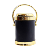 Vintage leather and brass ice bucket