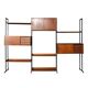 Vintage 20thc italian modular teak wall cabinet c.1960