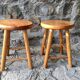 Paire de tabourets en pin, 1980s