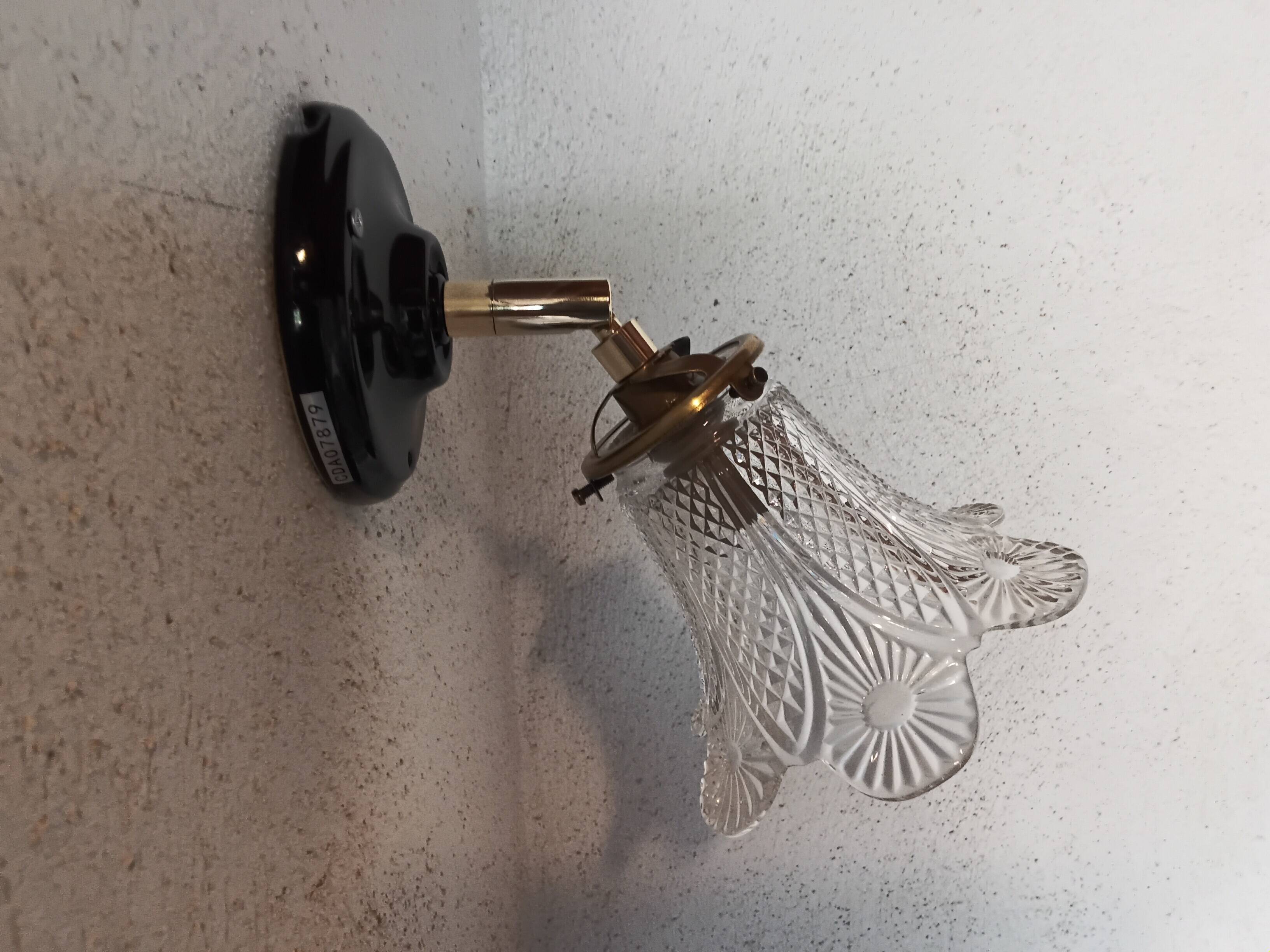 Vintage tulip wall light with molded glass