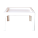 Table basse Prisunic en fibre de verre blanche, années 70
