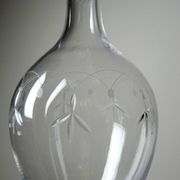 Antique crystal decanter from Nancy, engraved, circa 1920-1930.