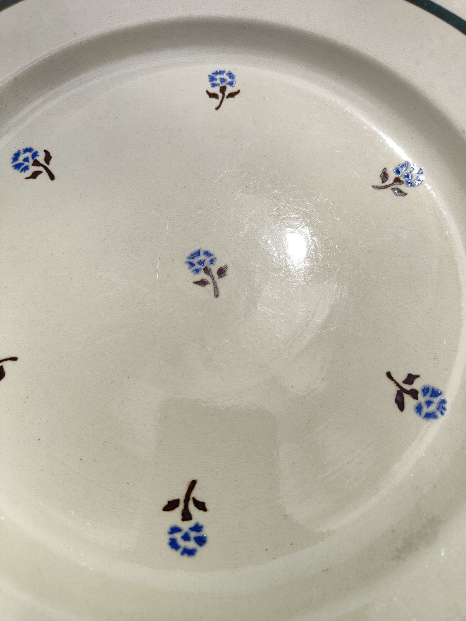 Flat round earthenware dish