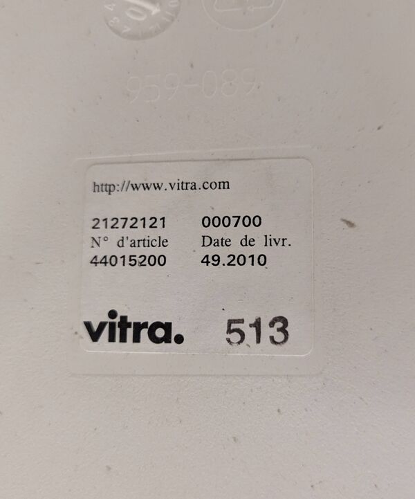 Chaise Vitra Eames DSR rembourrée grise
