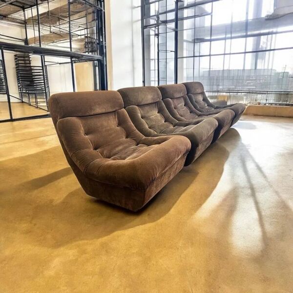 Canapé/canapé/salon modulable vintage 4 pièces meurop