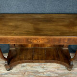 Charles X period console in walnut and noble wood markry