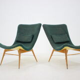 1960s Pair of Miroslav Navratil Shell Lounge Chairs, Czechoslovakia
