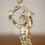 20th-Century Metal Fruit Bowl with Cherub, 1890s