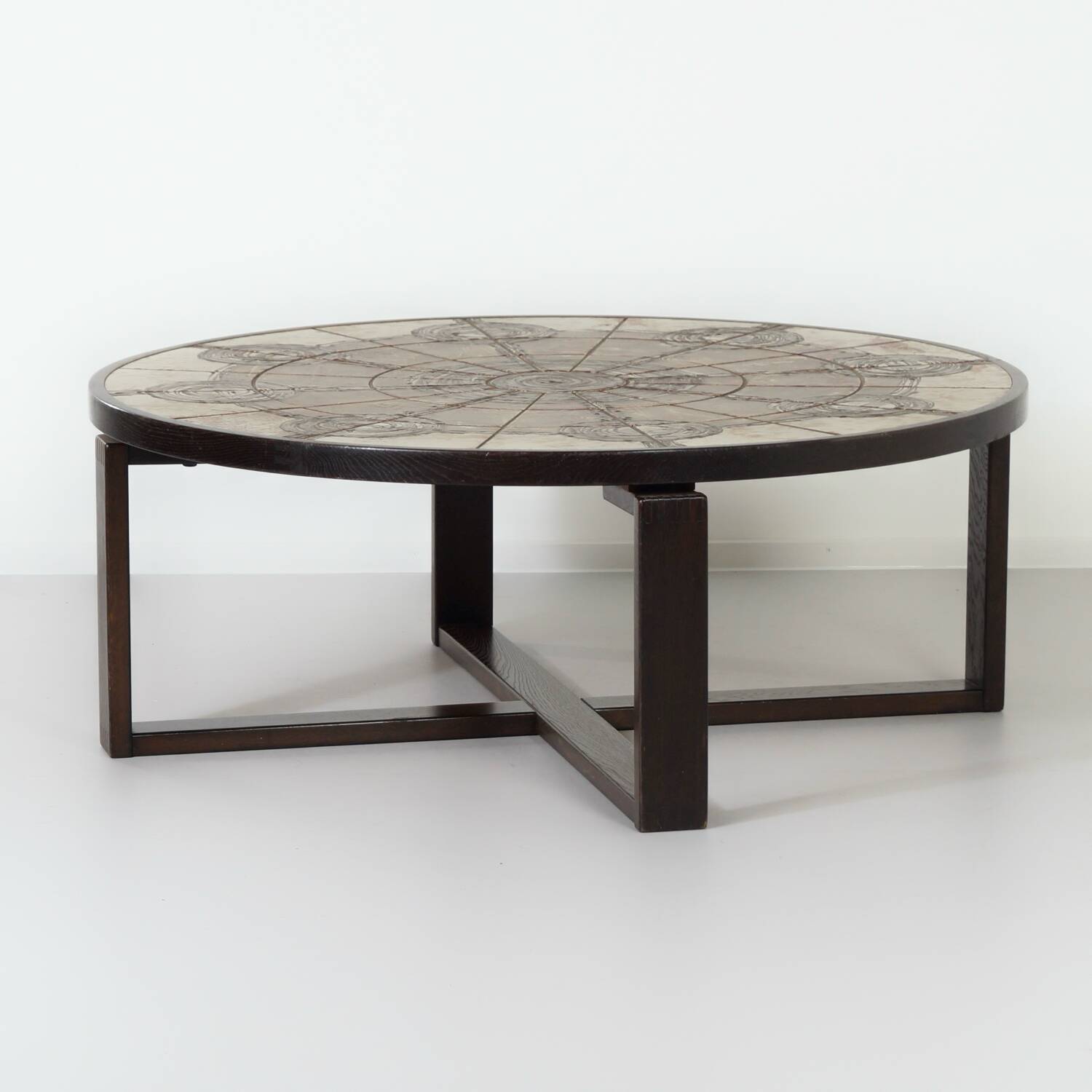 Brutalist coffee table by ox art for trioh, 1970s | danish, handmade