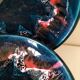 3 glazed ceramic deep plates – 1960s/70s