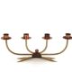 Scandinavian four-branch candlestick in copper and brass, 1950s