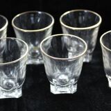 Ensemble 6 verres à liqueur avec filets dorés - Art Déco 1940 certifié