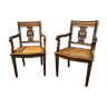 Lot de deux chaises cannées