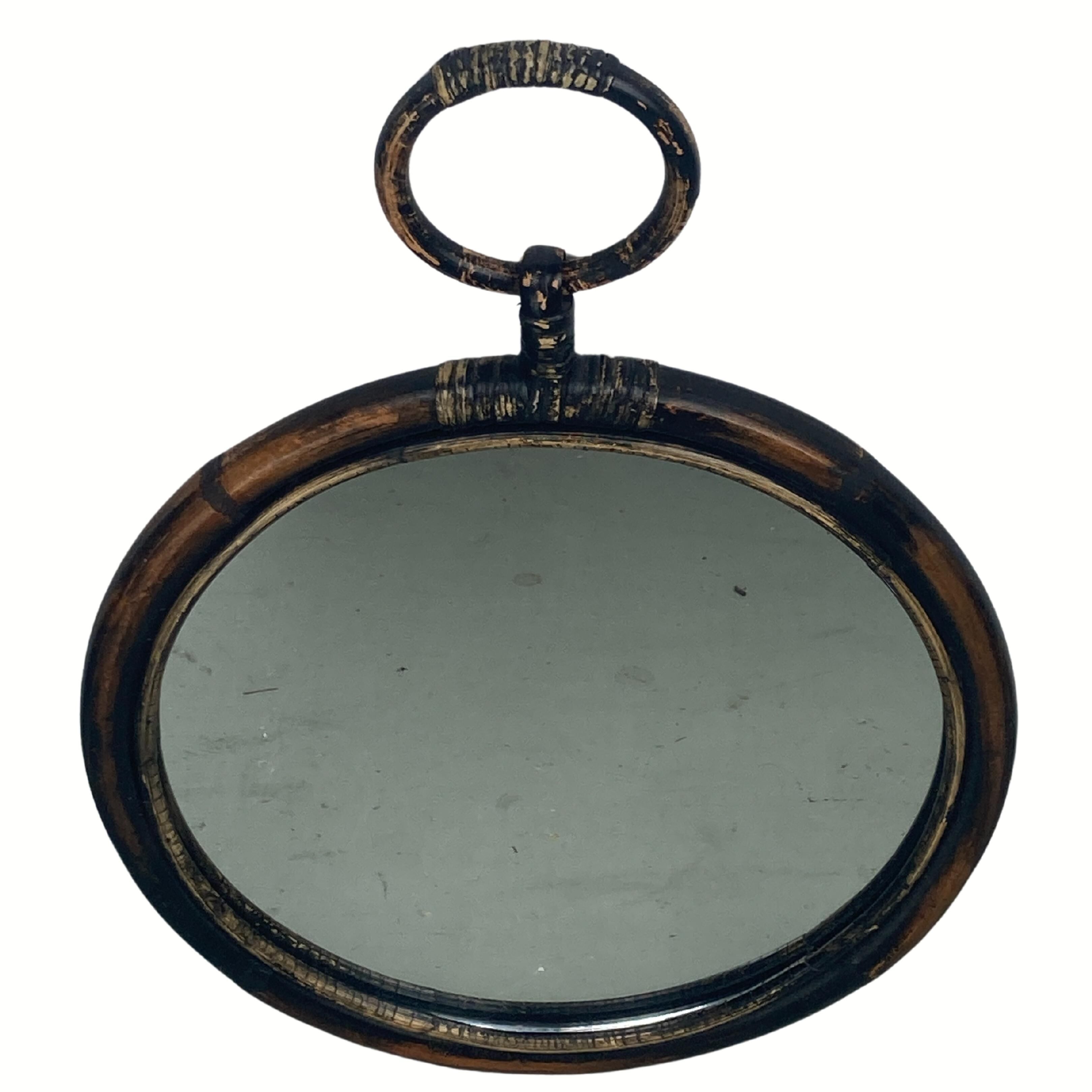 Faux bamboo chinoiserie mirror, France 1960s-1970