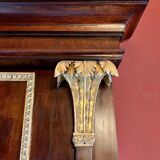 Italian Empire Mahogany and Parcel Gilt Console with Mirror and Carrara Marble Top, Late 18th Century