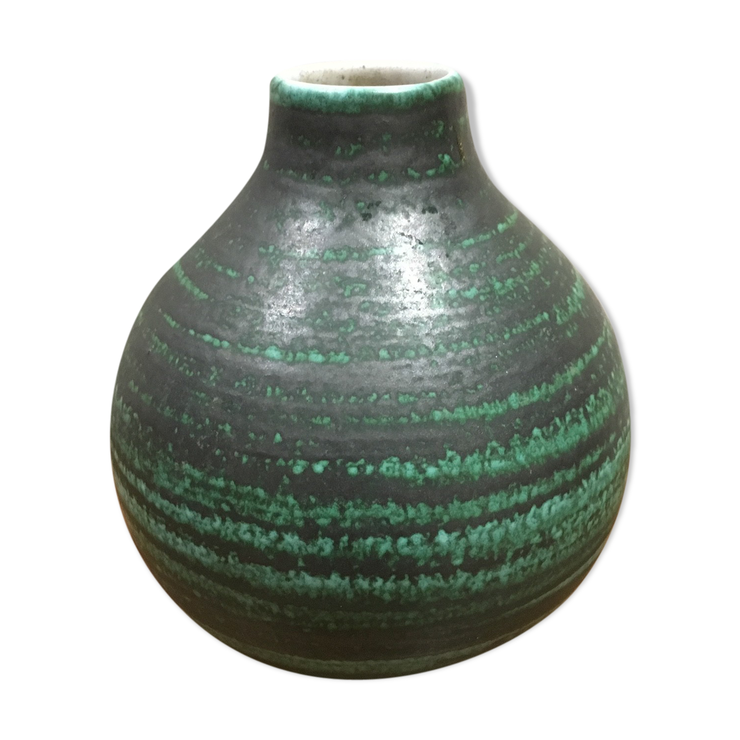 Green ceramic vase from the 1950s