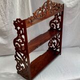 Old wall shelf in worked wood dimension: height -67cm- width --55cm-