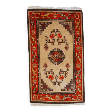 Tapis vintage fait main mongol 90cm x 160cm (1970s)