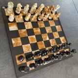 Mexican handcrafted chessboard. Made of stone. Mint condition. 40x40x1.4 cm. 6.5 kg.
