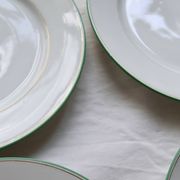 6 monogrammed dessert plates Limoges porcelain